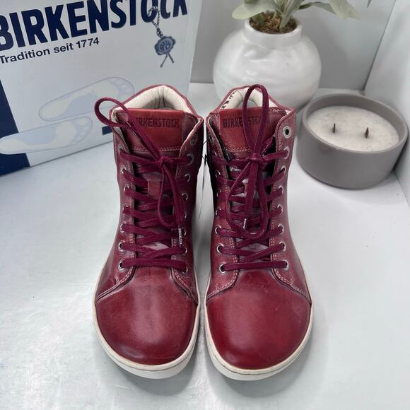 Birkenstock Bartlett Goat Leather High Top Shoes Red 450351 Women 5/EU 36 NWB - Picture 7 of 10